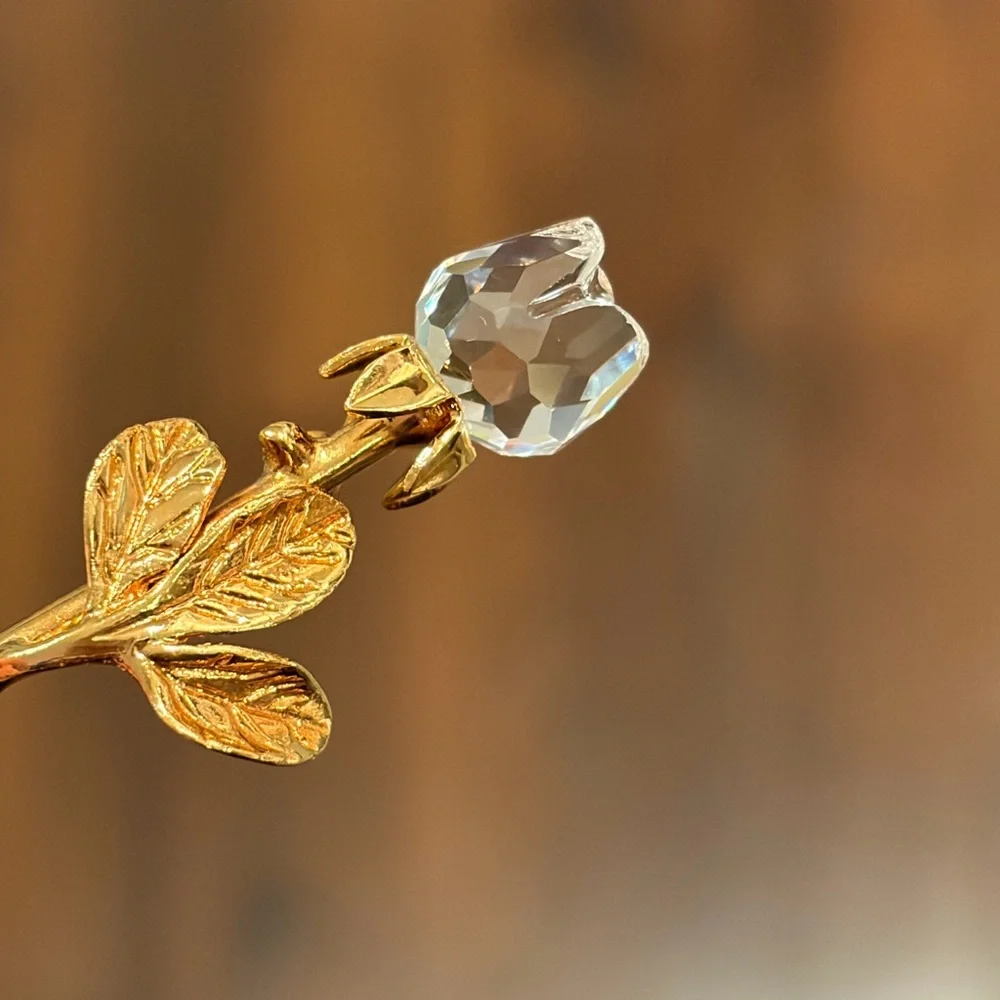 Swarovski Crystal Memories Mini Rose Brooch Pin 1.75